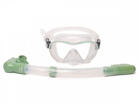 Набор маска+трубка Sargan Агидель прозрачный/светло-зеленый