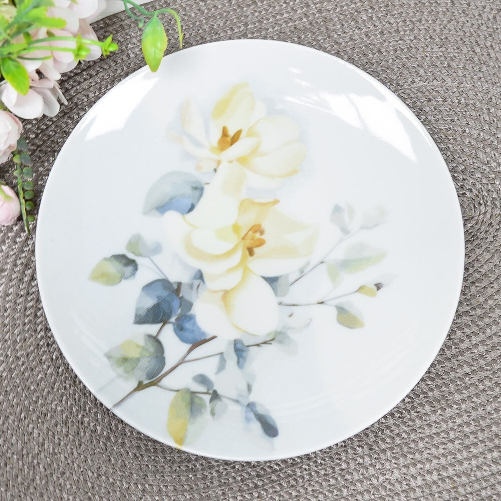 Тарелка 200мм мелкая форма Универсал Белый шиповник