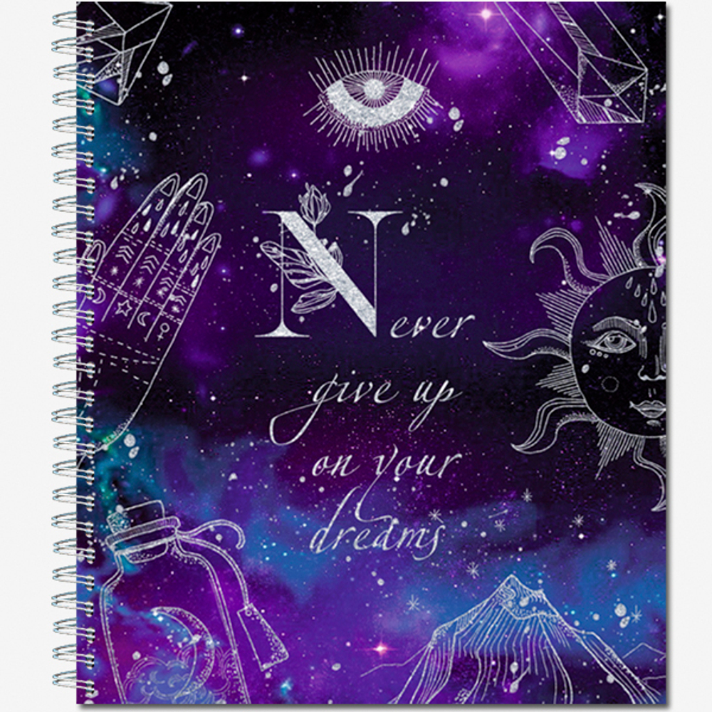 Тетрадь общая 48 листов на мет.гребне  "Лунная мистерия"