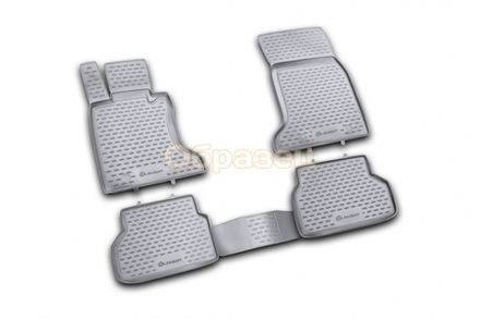 Коврики в салон OPEL Astra H 2004-2014, хб, 4шт. (полиуретан, серые)