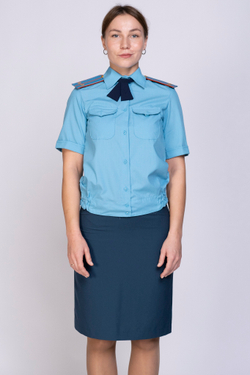 Рубашка МЧС женская голубая, короткий рукав