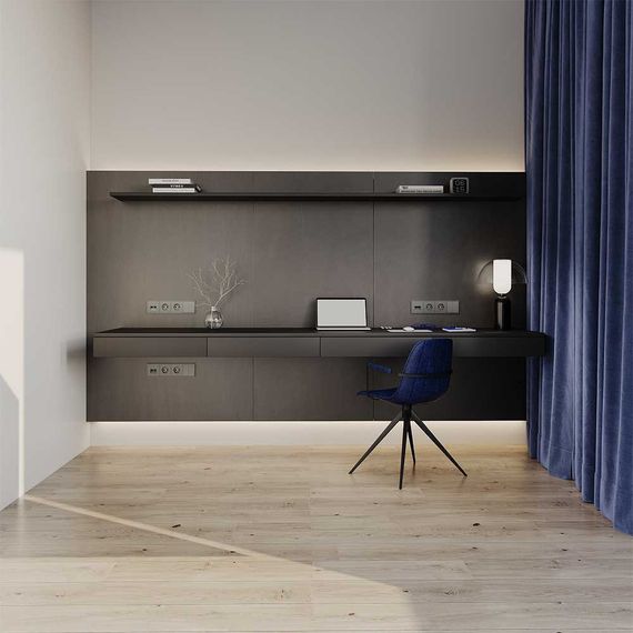 Розетка встраиваемая Voltum S70 с заземлением и защитными шторками, 16А, (титан) VLS040206