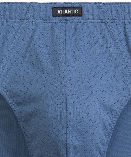 Мужские трусы (3шт) слипы классика Atlantic 3MP-192, хлопок, темно-синий + голубой + деним