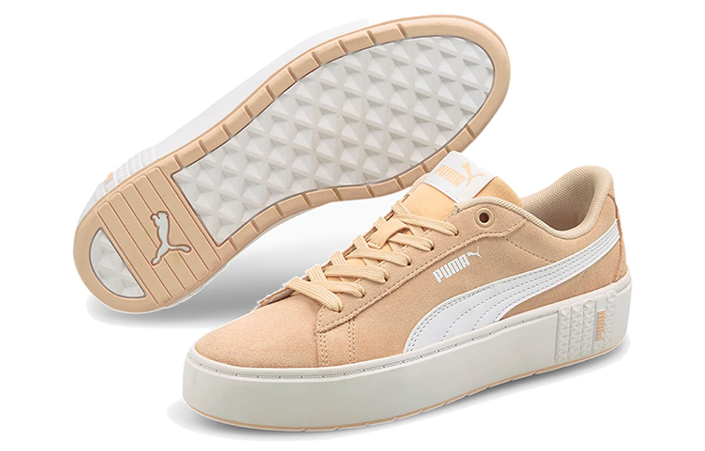 PUMA Smash Platform V2 Suede "Khaki White" Women"s