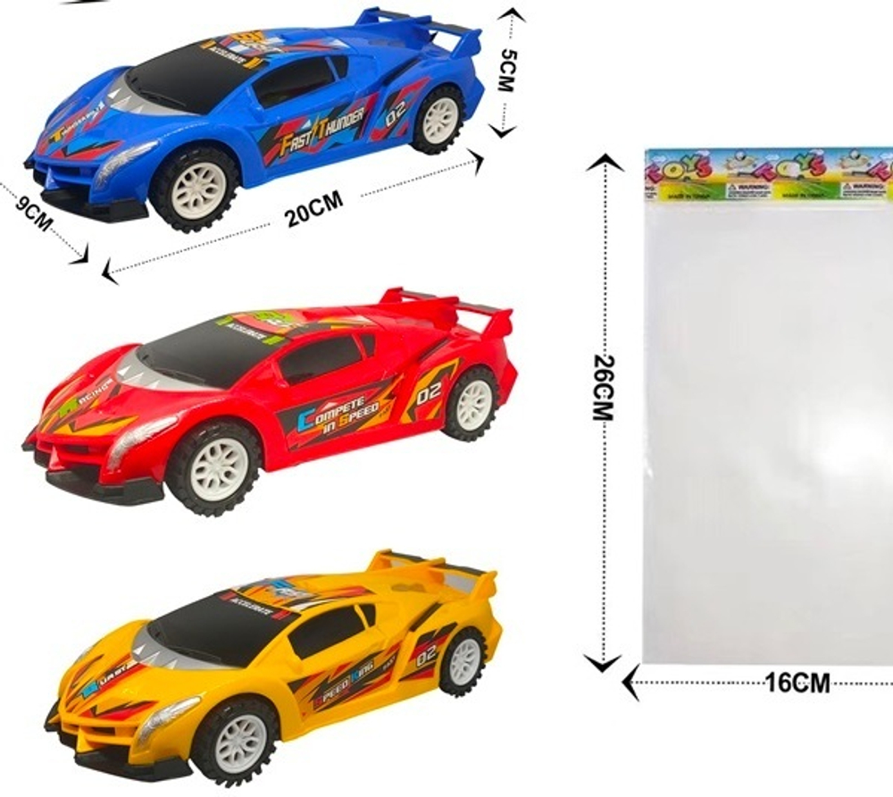 Машина инерционная «Гром», 20*9*5 см, цвет микс, пакет