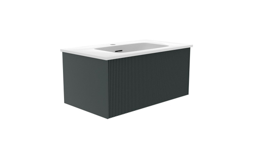 Тумба с раковиной La Fenice Terra Grigio 80 см FNC-01-TER-G-80 серо-зеленая матовая