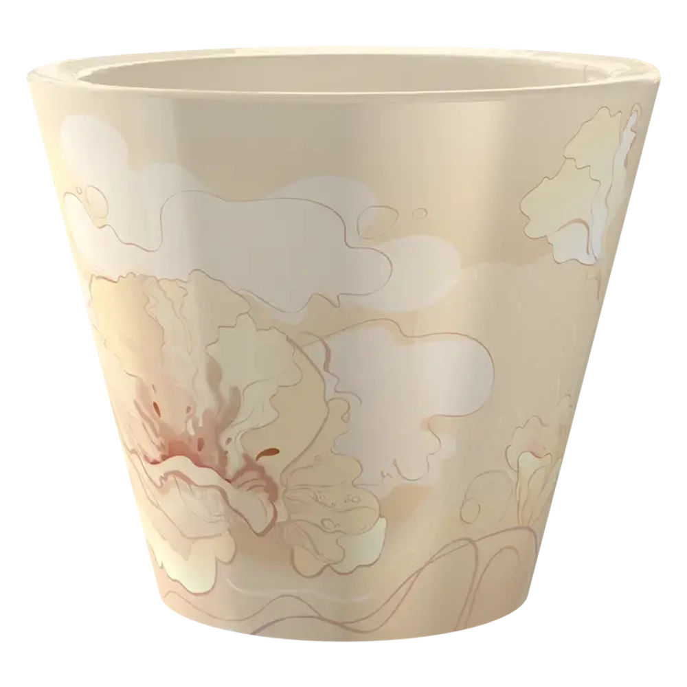 Кашпо для цветов пластиковое 3л d-19,5 см Классика «Нежность» Кремовый