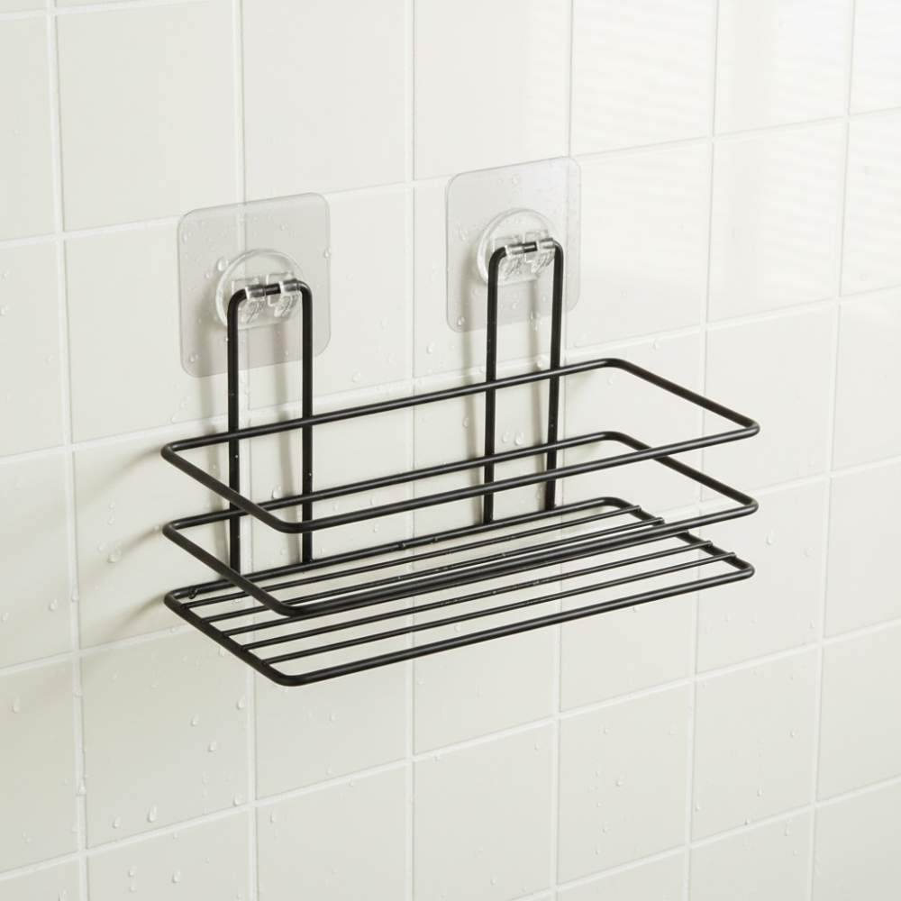 Полка подвесная 19,5*9,7*6см "Black" на самоклеящейся основе