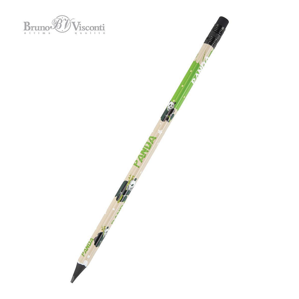 Карандаш ч/г HB с ластиком "Kids. Панда" корпус пластик. (BrunoVisconti)