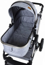 Коляска-трансформер 3В1 с автолюлькой Luxmom 555 Серый текстиль