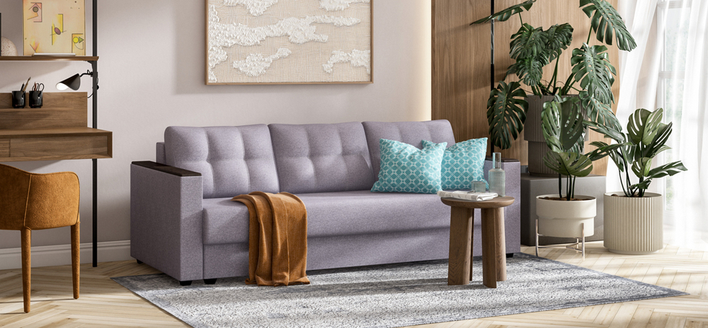 Диван Атланта Рогожка Мальмо платина