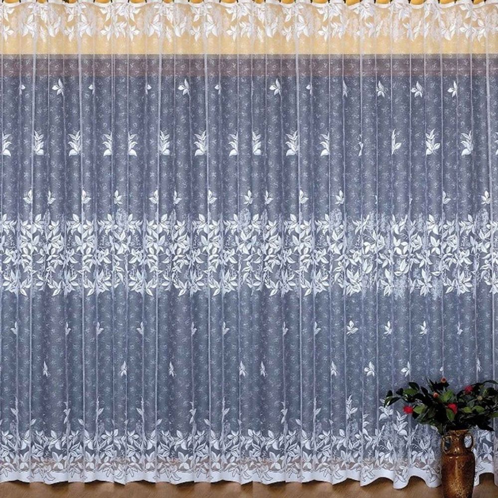 Занавеска "Ф. 648043" на шторной ленте, цвет белый, Польша.