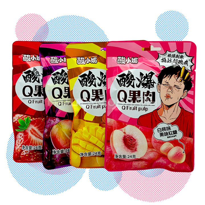 СТОП-ЦЕНА Мармеладные конфеты кислые Q Fruit Pulp со вкусом персика 24 г