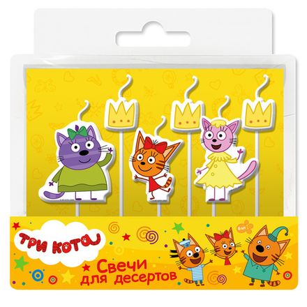 Фигуры на пиках "Три кота: Принцессы" 6 шт