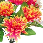 Искусственные цветы «Цветочная мелодия» Хризантемы 43см 10 цветков сиреневый неон