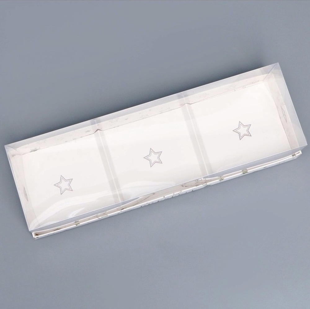 Коробка для 3 муссовых пирожных «Звёздочки», 27×8.6×6.5 см