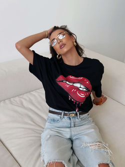 Футболка оверсайз с принтом длинная4