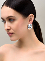 Серьги "Double round element" Silver