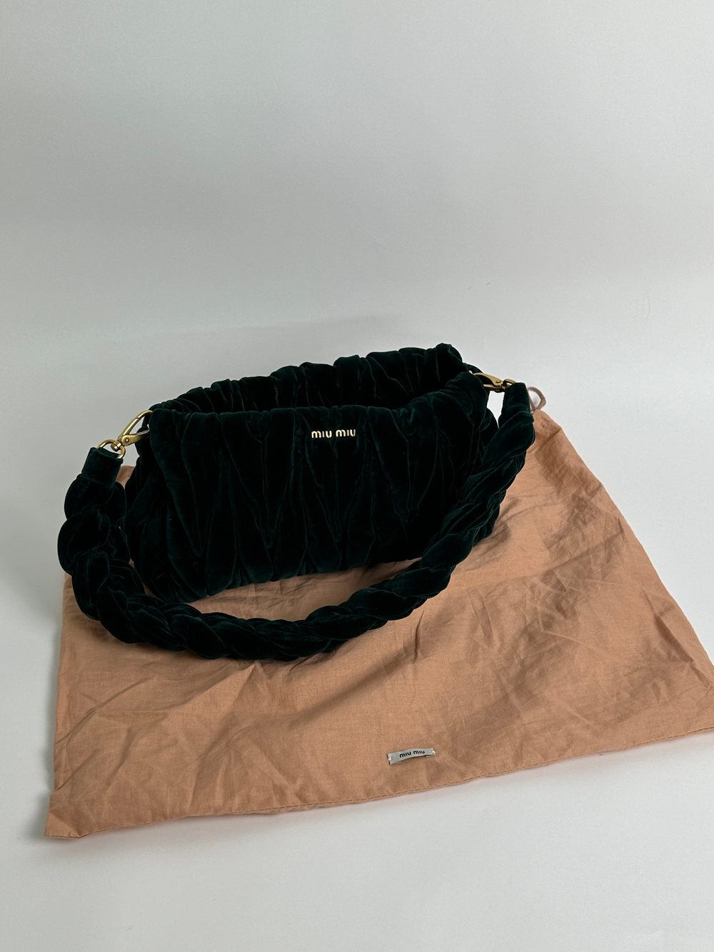Сумка Miu Miu Emerald green velvet Shoulder bag