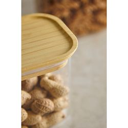 Банка для хранения прямоугольная Glass Bamboo, 600 мл