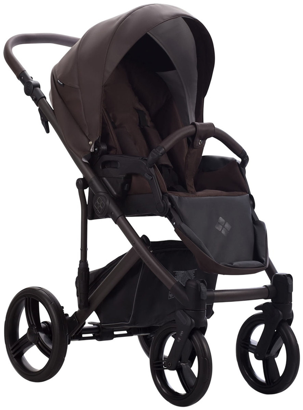 Детская коляска Bebetto Magnum Light Pro 2 в 1 09 коричневая кожа, коричневая рама