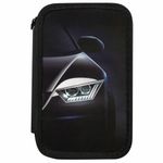 Пенал ПИФАГОР, 3 отделения, ламинированный картон, 19х11 см, "Car flash", 272254