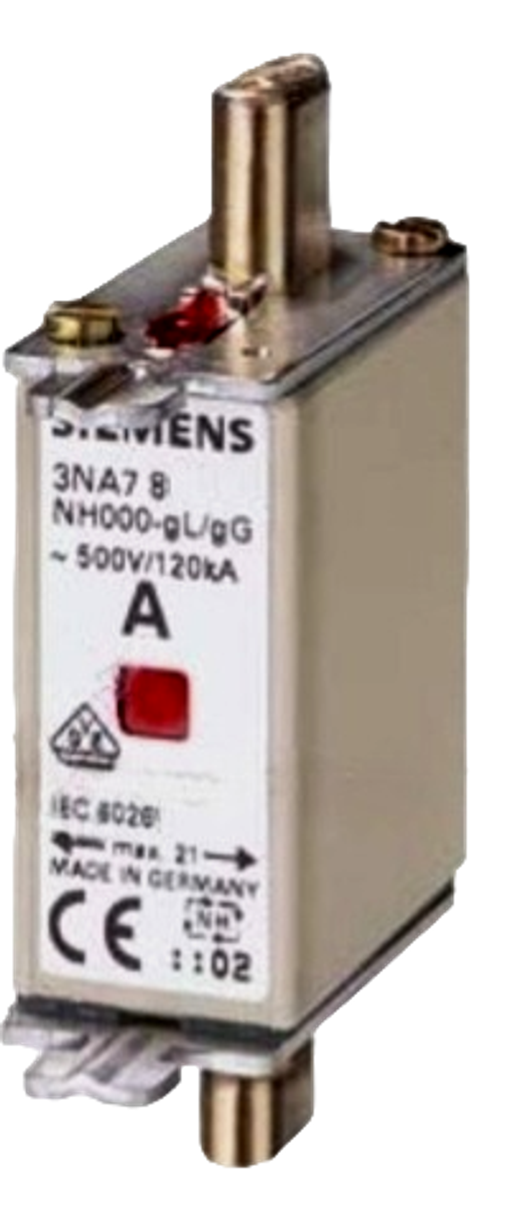 Предохранитель (плавкая вставка) 80А 500В серии NH 00C тип gL/gG (размер 000) SIEMENS.