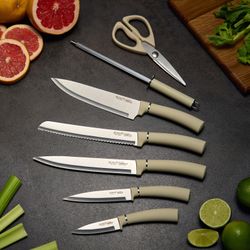 НАБОР НОЖЕЙ AGNESS НЖС НА ПЛАСТИКОВОЙ ВРАЩАЮЩЕЙСЯ ПОДСТАВКЕ 8 ПР.