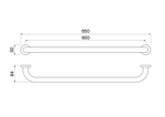 AQ4996BG поручень 650 мм, шлиф. золото