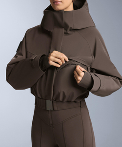 Oysho Водостойкий комбинезон Primaloft® SKI Performance, темно-коричневый