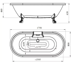 Акриловая ванна Radomir (Радомир) Леонесса перламутр 175х80, на ножках "лилия" Chrome