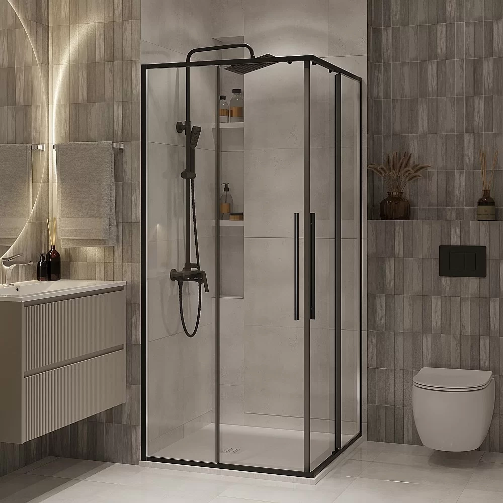 Душевой уголок Niagara Nova NG-6823-34BLACK 90х90 стекло прозрачное/профиль черный матовый