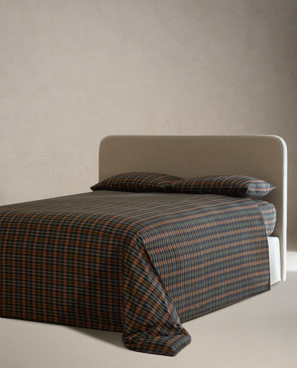 Zara Home - Простыня фланелевые клетчатые брюки, синий, 180х200х30 см