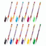 Набор гелевых ручек 12цв. Юнландия, 0,4мм, корпус с рисунком