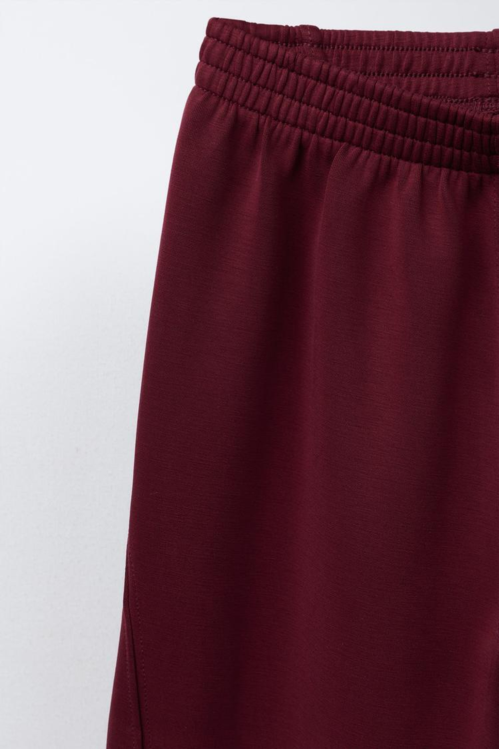 ZARA ОДНОТОННЫЕ БРЮКИ WIDE LEG, БУРГУНДИ