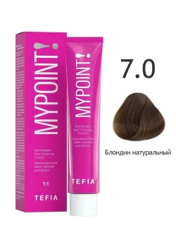 Перманентная крем-краска для волос Tefia MY Mypoint, 7.0 блондин натуральный, 60 мл