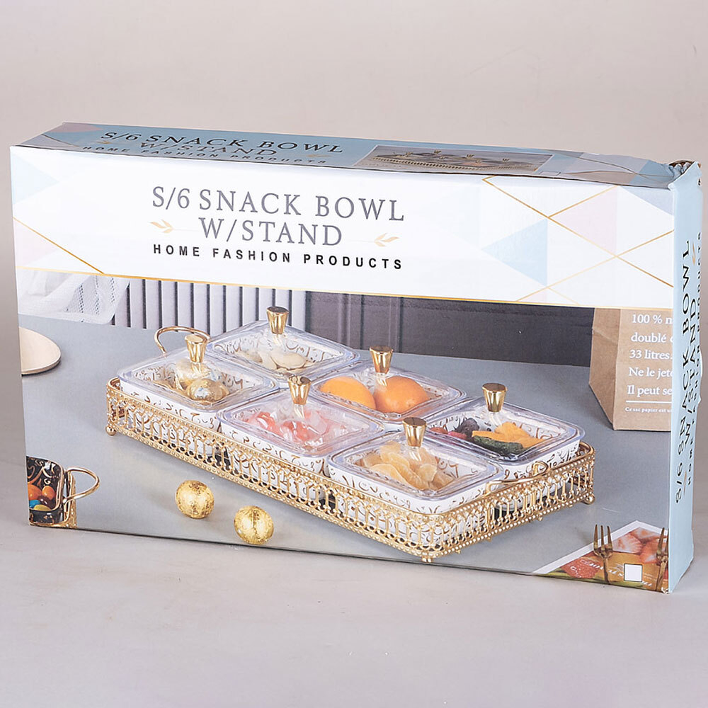 Менажница 6-ти секционная на подставке, 28*18*8см