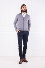 Хлопковый кардиган ff gg merino cardi Hackett London - серый(HM702068)