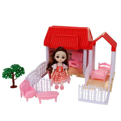 Дом для куклы с фигуркой и аксессуарами, коробка 666-9Q-1
