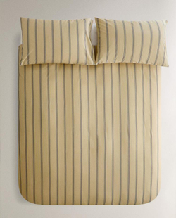 ZARA HOME ПОДОДЕЯЛЬНИК В ПОЛОСКУ (300 НИТЕЙ), ЖЕЛТЫЙ