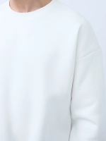 Свитшот оверсайз, с начесом (белый)