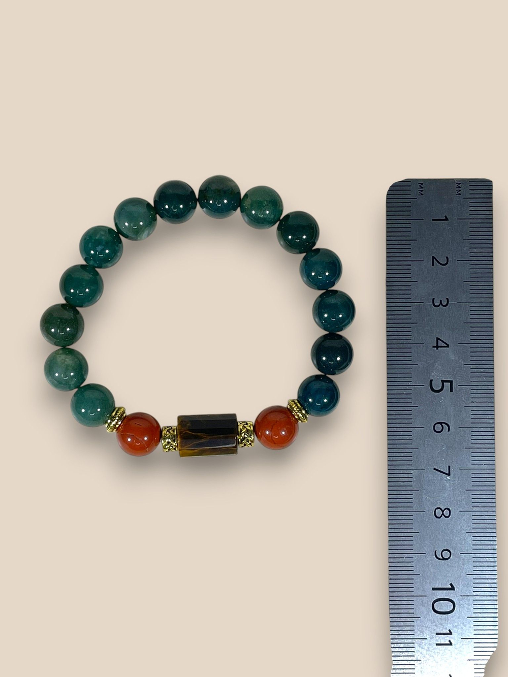 Браслет для Козерога, агат, яшма и тигровый глаз