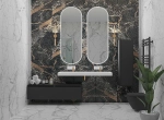 Тумба с раковиной Armadi Art Flat 80 антрацит глянец