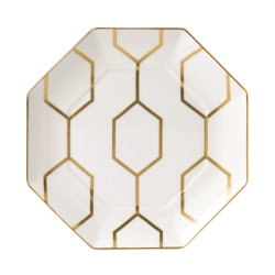 Wedgwood Тарелка Gio Gold 23 см восьмиугольная белая