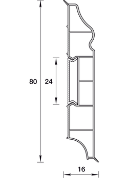 Плинтус ПВХ Идеал Дюра фигурный 002 Светло-серый 80х16х2200 мм