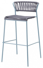 Стул барный плетеный Scab Design Lisa Filo, голубой, антрацит