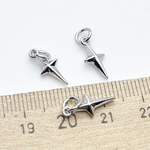 Подвеска Звезда, цвет серебро (родий), размер 14*6 мм, цена за 1 шт