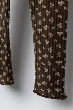 ZARA ЛЕГИНСЫ В РУБЧИК С ПРИНТОМ, ШОКОЛАДНЫЙ