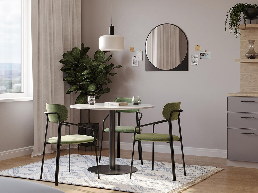 Стул LATITUDE Ror, Round, рогожка, черный/зеленый