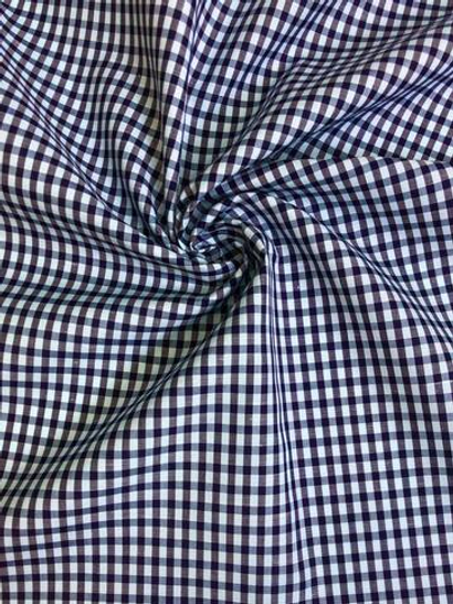 Коттон рубашечный, принт клетка голубой/синий, хлопок